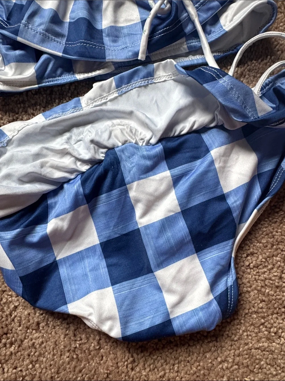 Well Dressed Wolf - Wildling - Girls Blue and White Gingham Ruffle Bikini